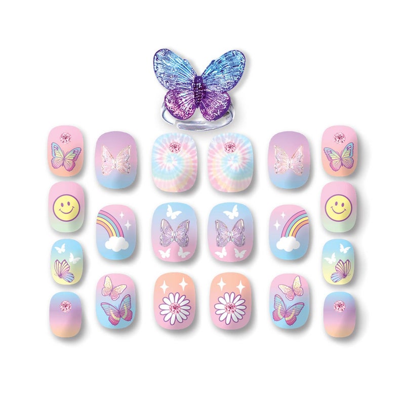 هوت فوكس مجموعة الأظافر الصناعية بأشكال الفراشات مع الخاتم الإضافي - 017TB - Image 2